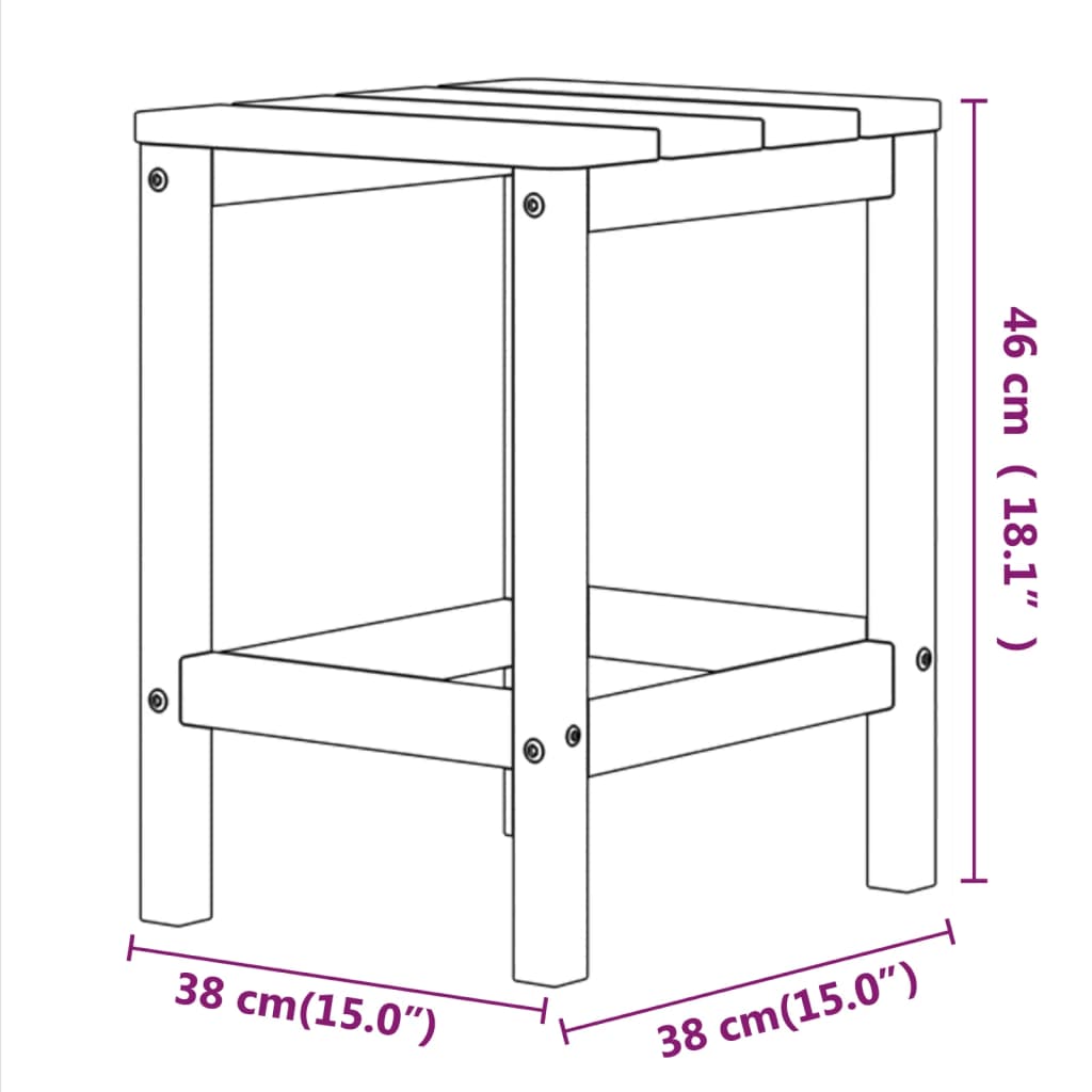 Adirondack-havebord 38x38x46 HDPE brun