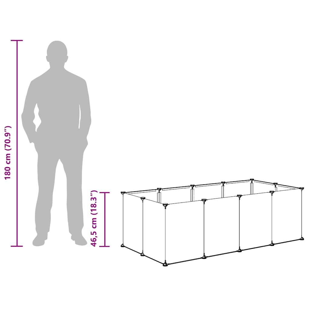 lille dyrebur 144x74x46,5 cm PP og stål transparent