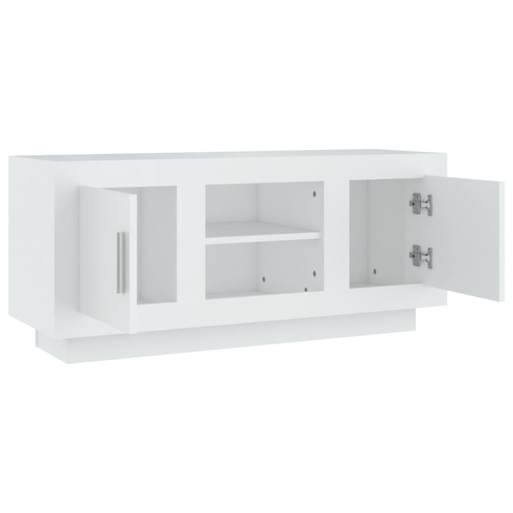 tv-bord 102x35x45 cm konstrueret træ hvid