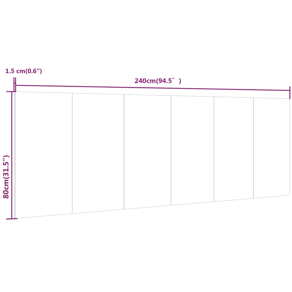 sengegærde 240x1,5x80 cm konstrueret træ grå sonoma-eg