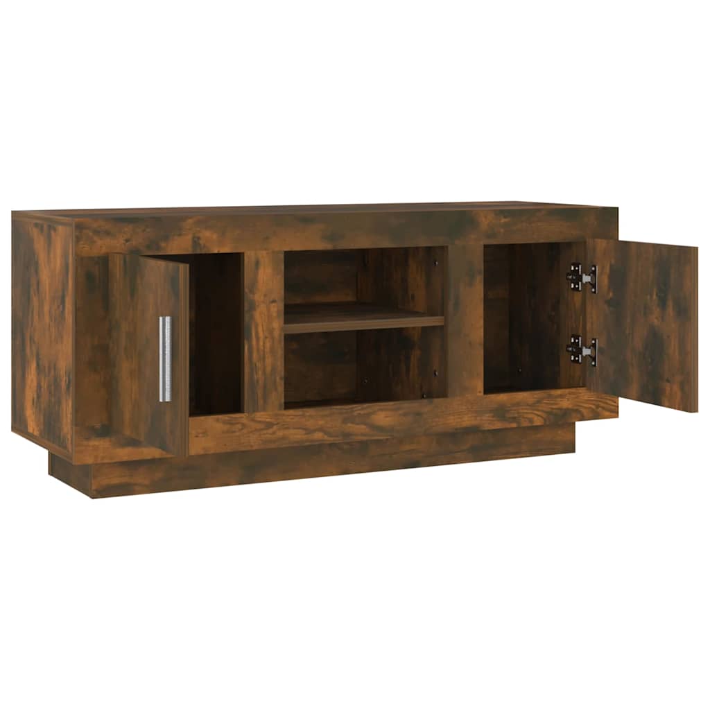 tv-bord 102x35x45 cm konstrueret træ røget egetræsfarve