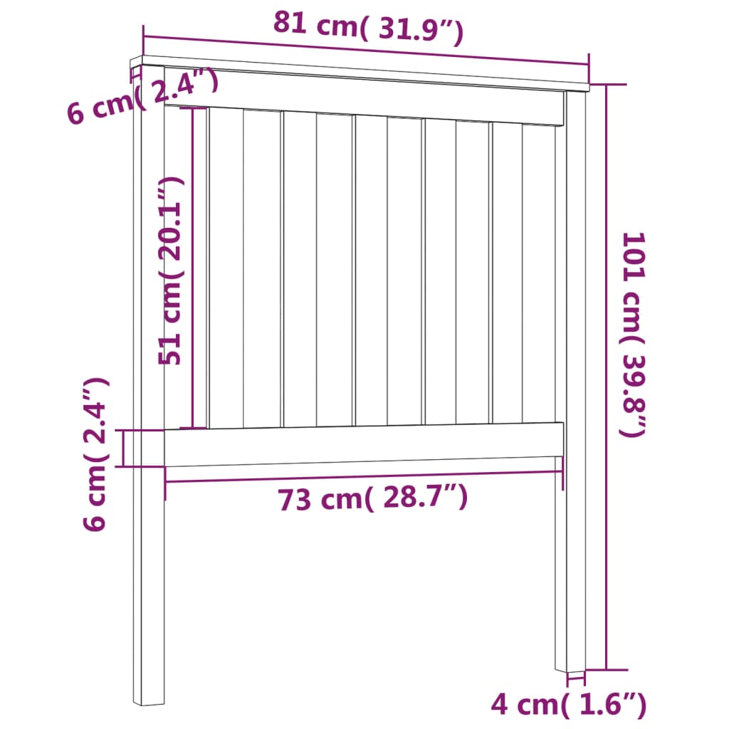 sengegærde 81x6x101 cm massivt fyrretræ grå