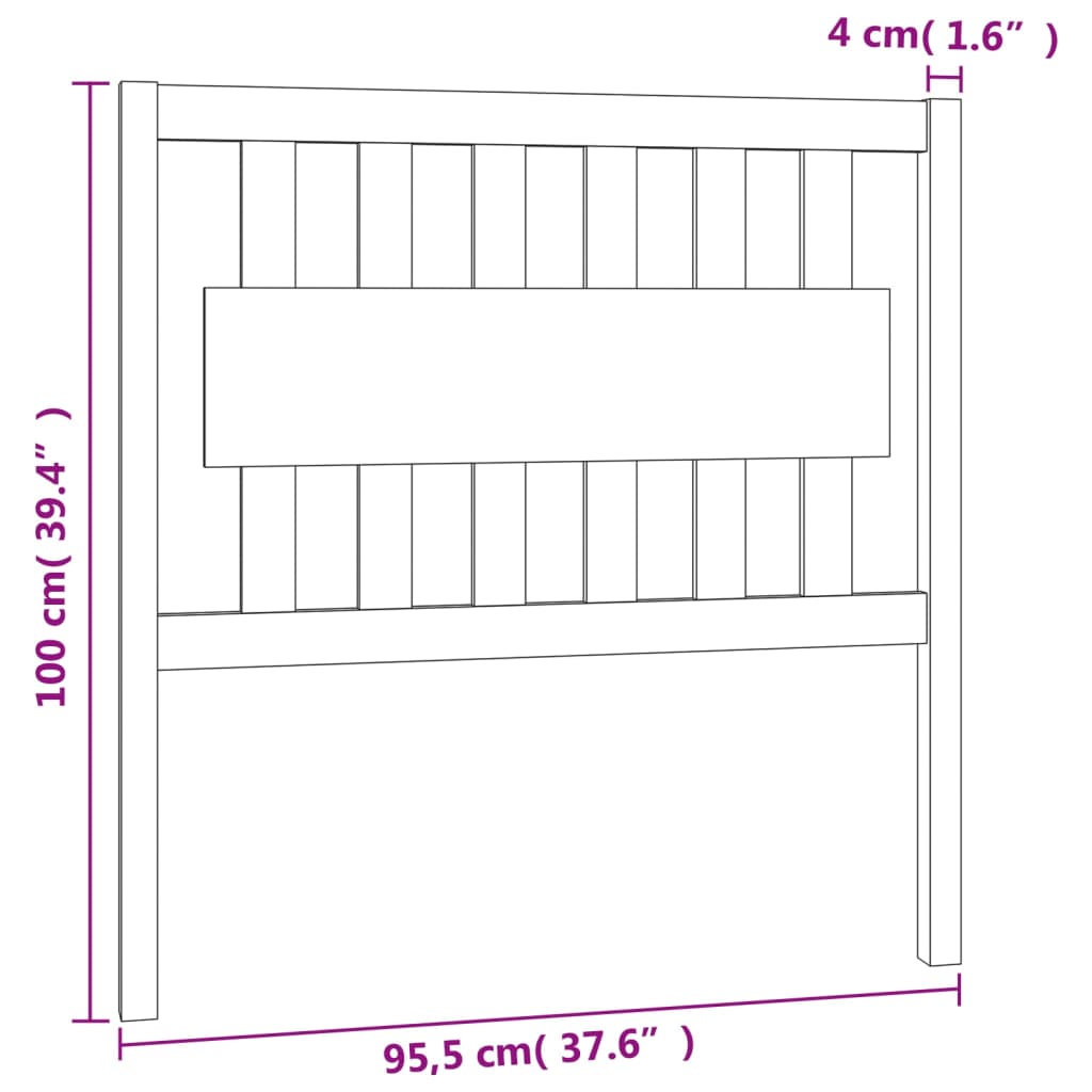 sengegærde 95,5x4x100 cm massivt fyrretræ gyldenbrun