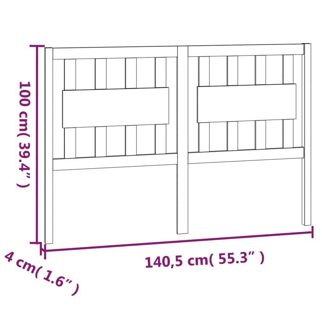 sengegærde 140,5x4x100 cm massivt fyrretræ