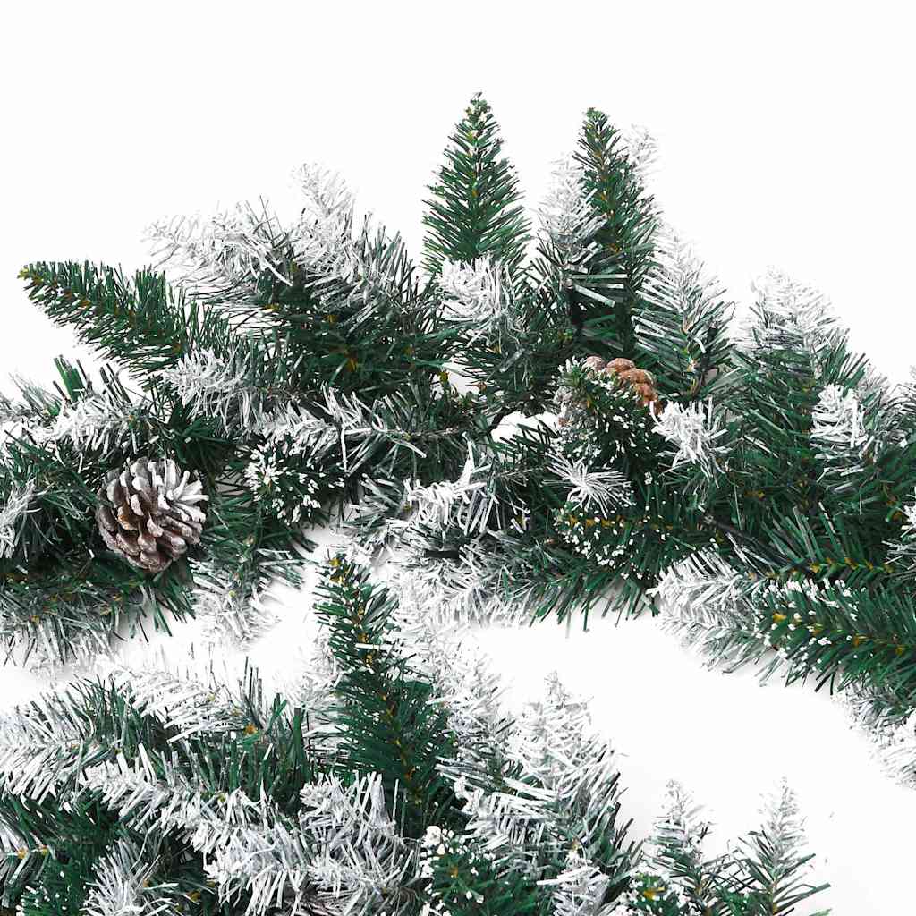 juleguirlande med LED-lys 2,7 m PVC grøn