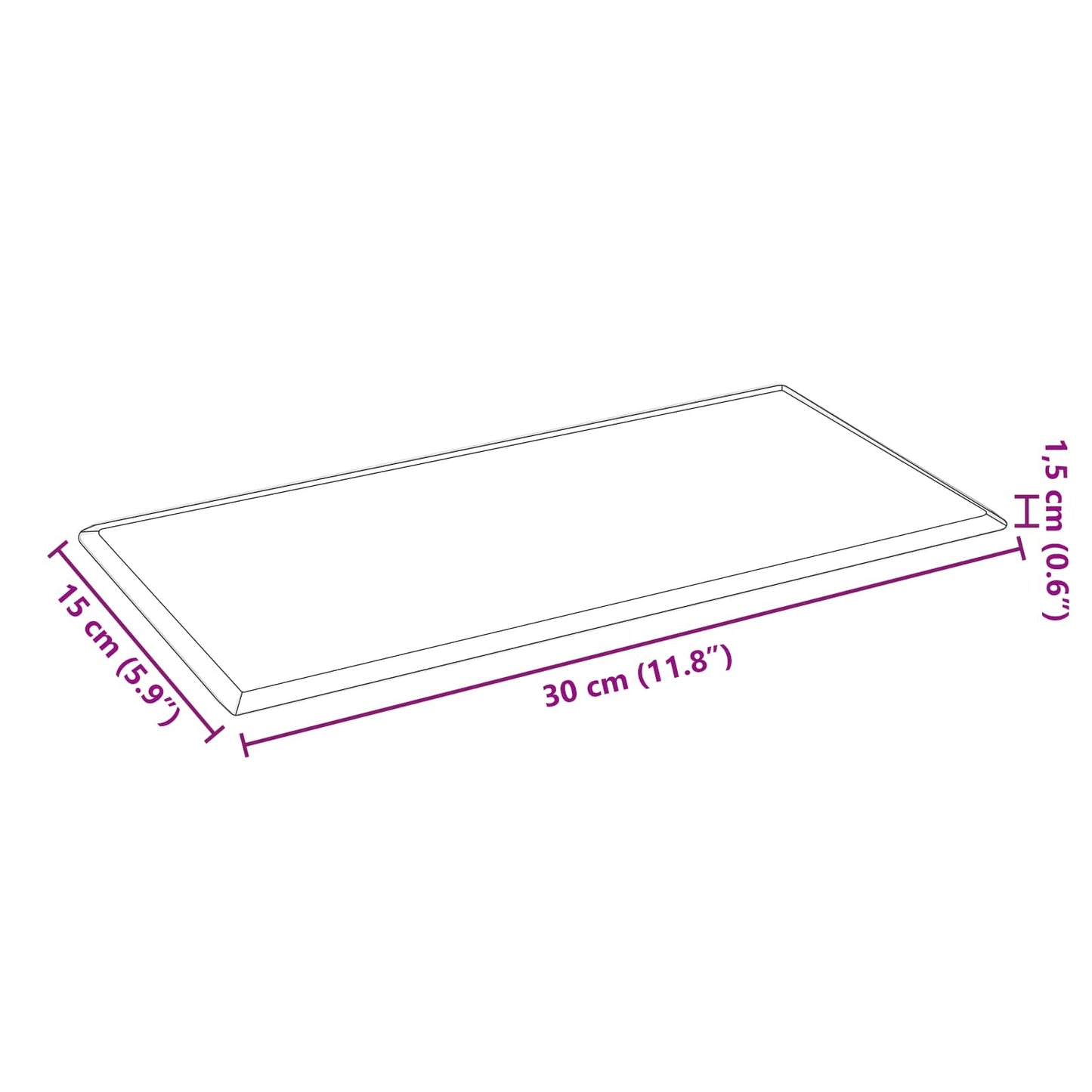 Væghovedgærde 12 pcs Sort 30 x 15 cm Faux læder