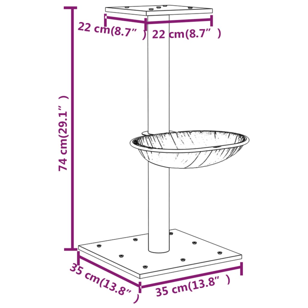 kradsetræ med sisalkradsestolpe 74 cm cremefarvet