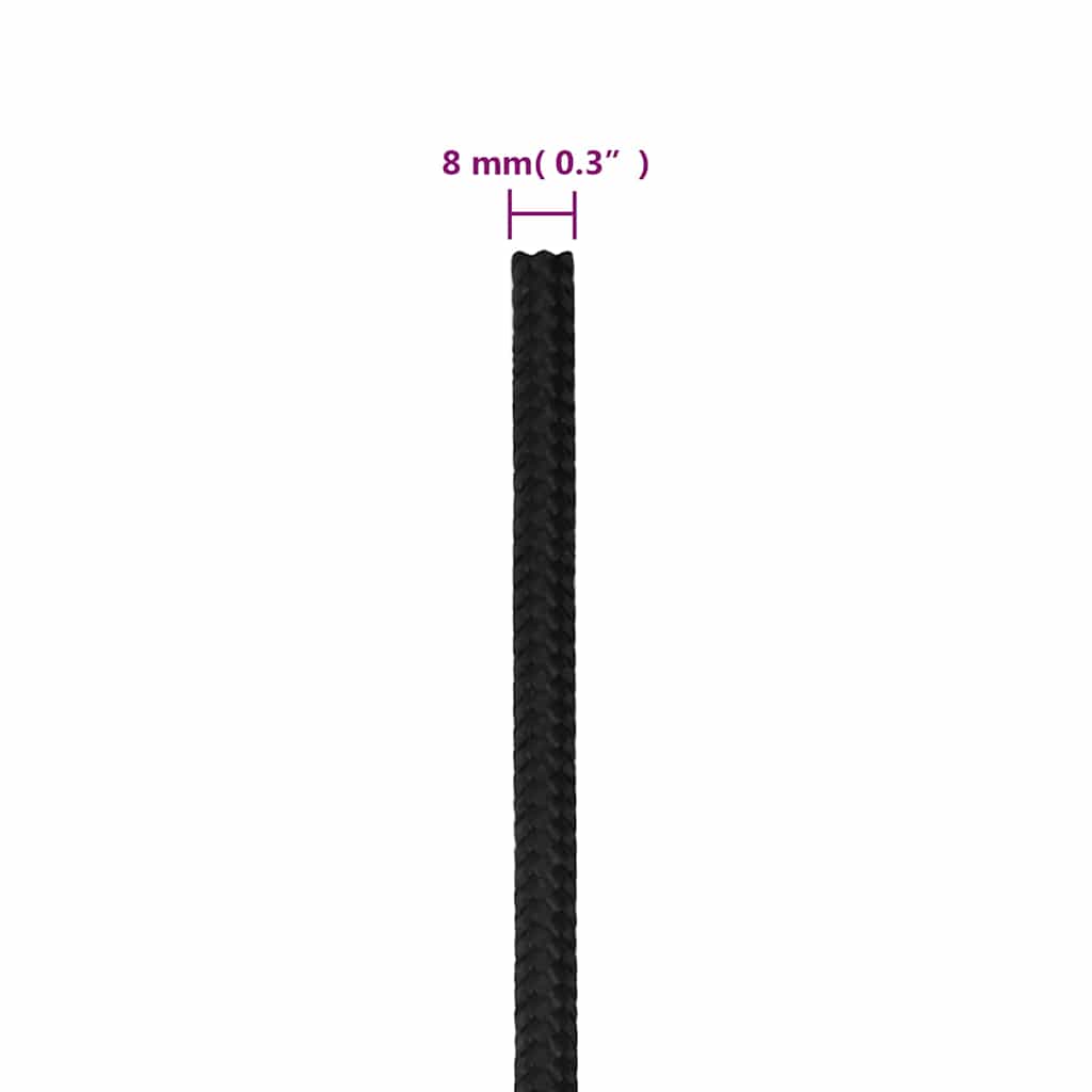 tovværk til båd 8 mm 50 m polypropylen sort