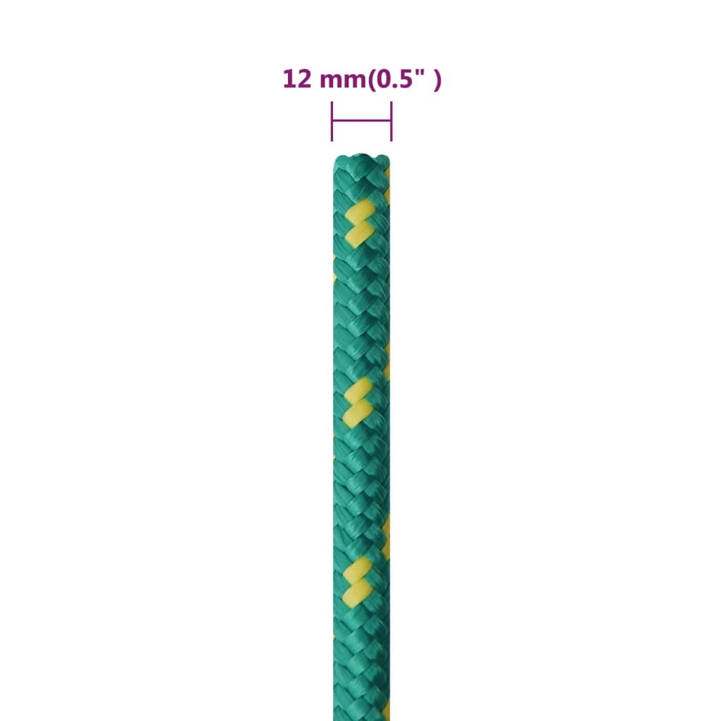 tovværk til båd 12 mm 25 m polypropylen grøn