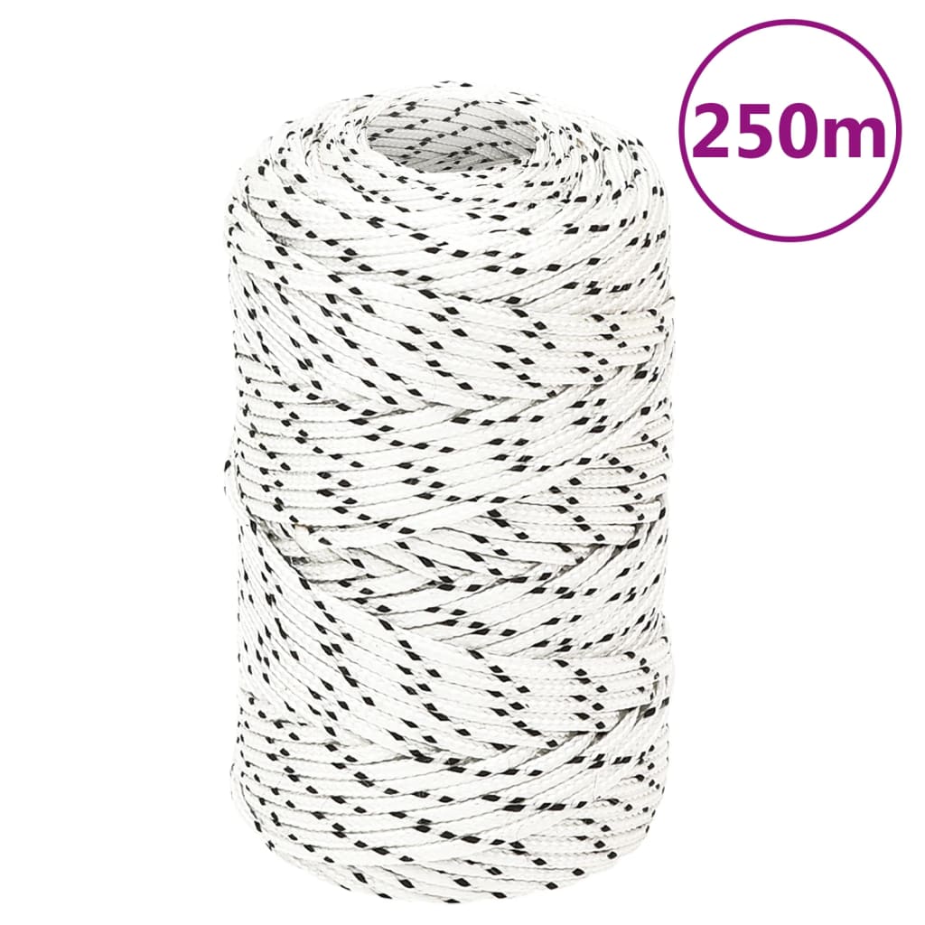 flettet tovværk 2 mm x 250 m polyester hvid