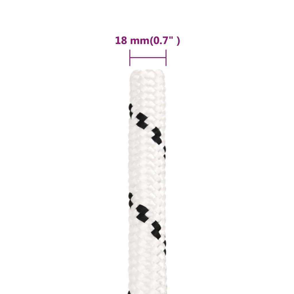 arbejdsreb 18 mm 100 m polyester hvid