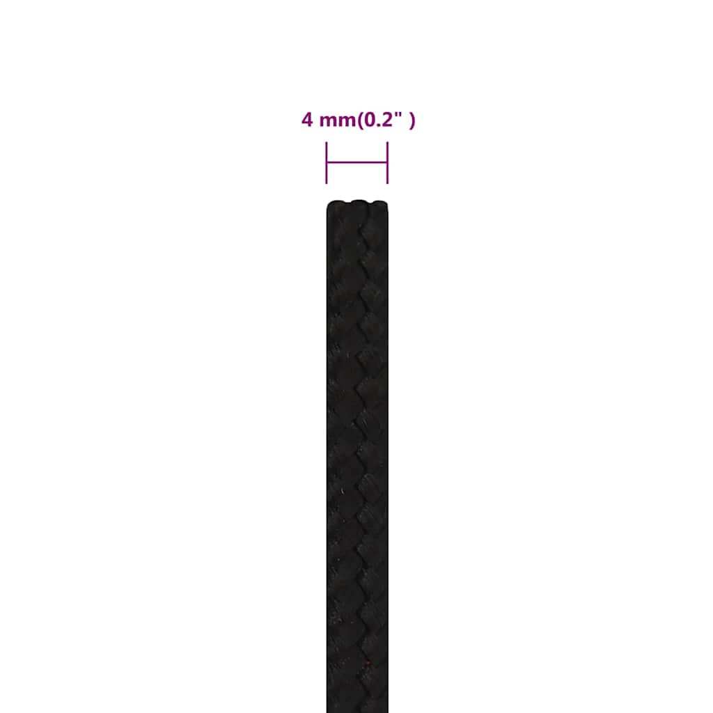 arbejdsreb 4 mm 500 m polyester sort