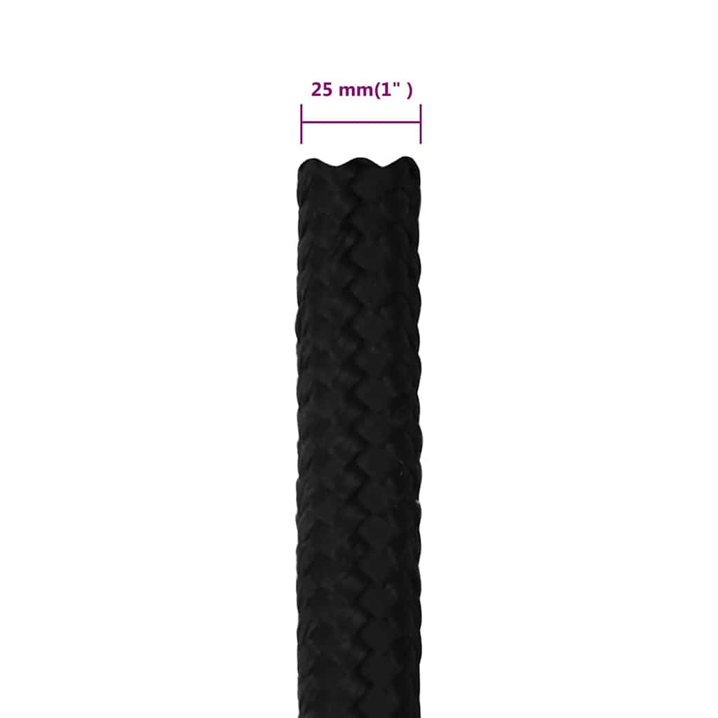 arbejdsreb 25 mm 50 m polyester sort