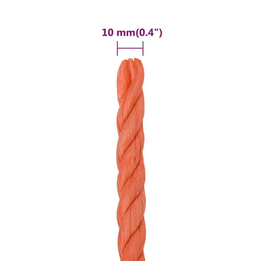 arbejdsreb 10 mm 50 m polypropylen orange