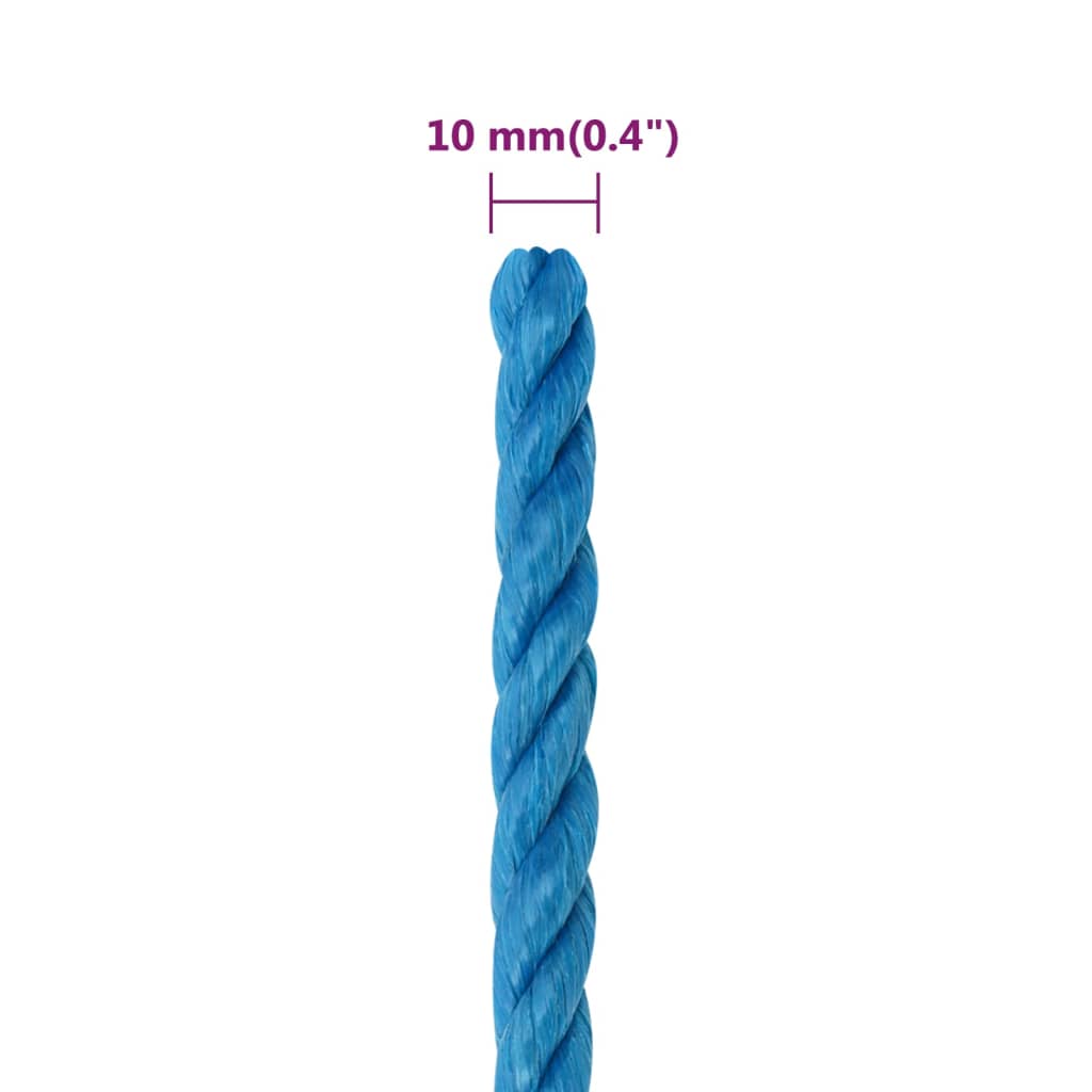 arbejdsreb 10 mm 25 m polypropylen blå