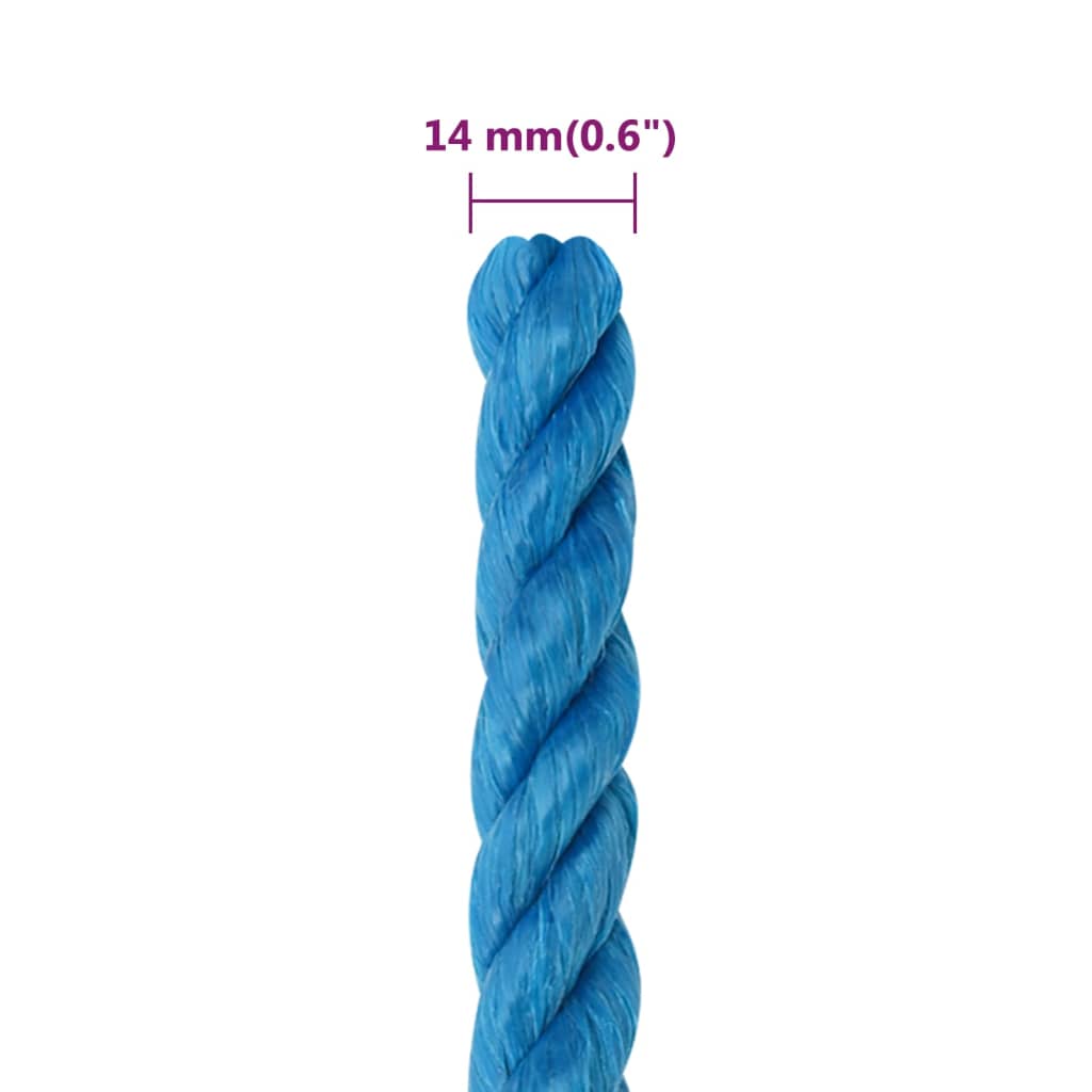 arbejdsreb 14 mm 50 m polypropylen blå