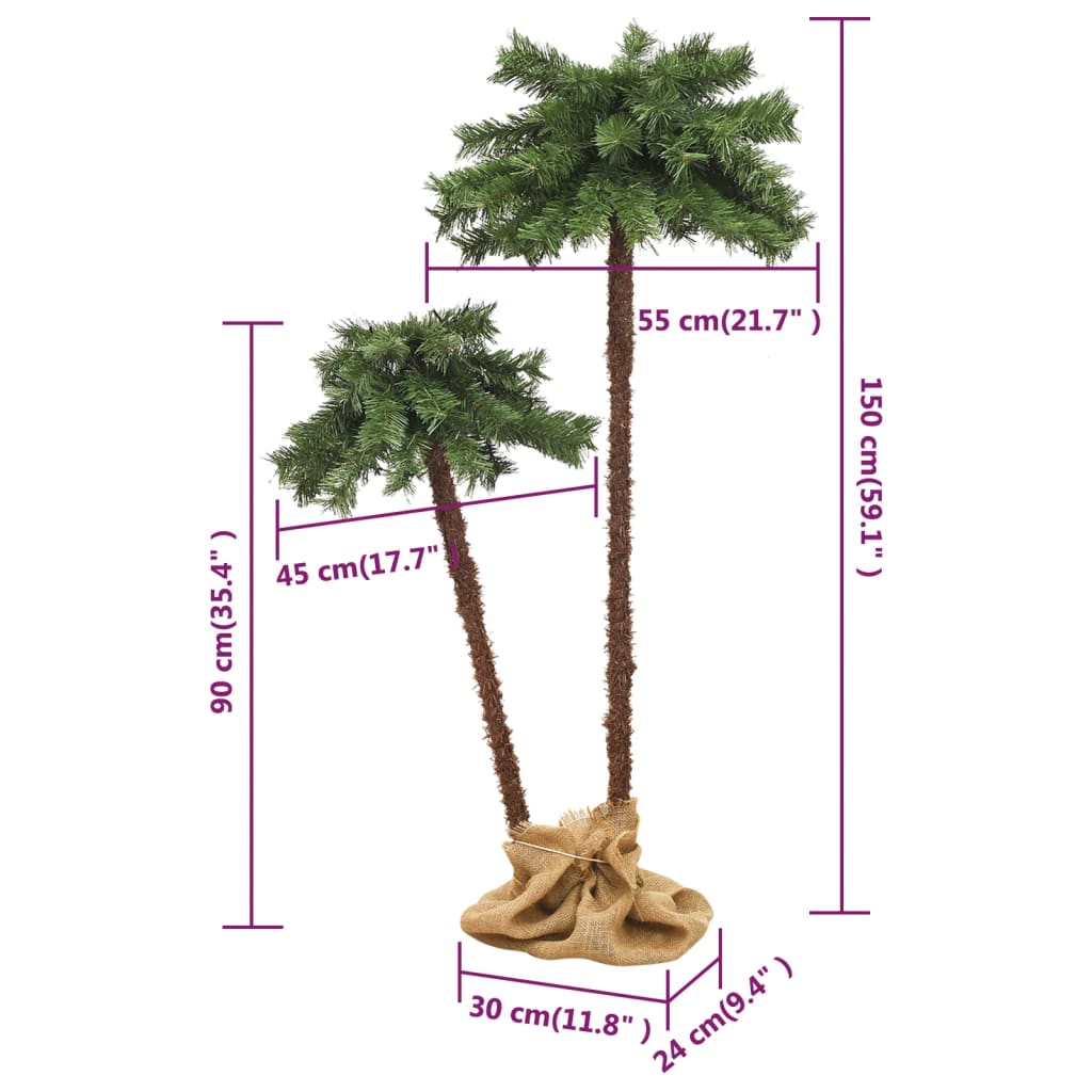 juletræ med LED-lys 90 cm og 150 cm