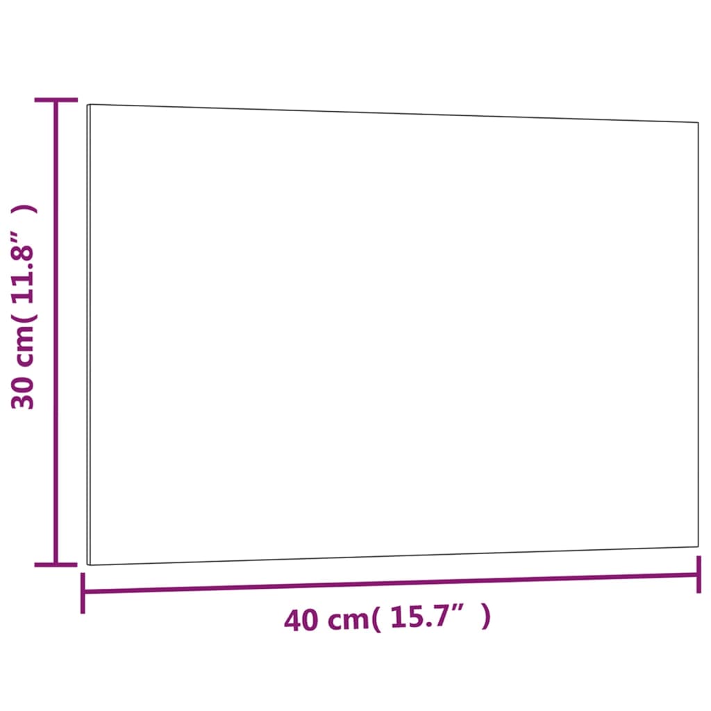 væghængt magnettavle 40x30 cm hærdet glas sort