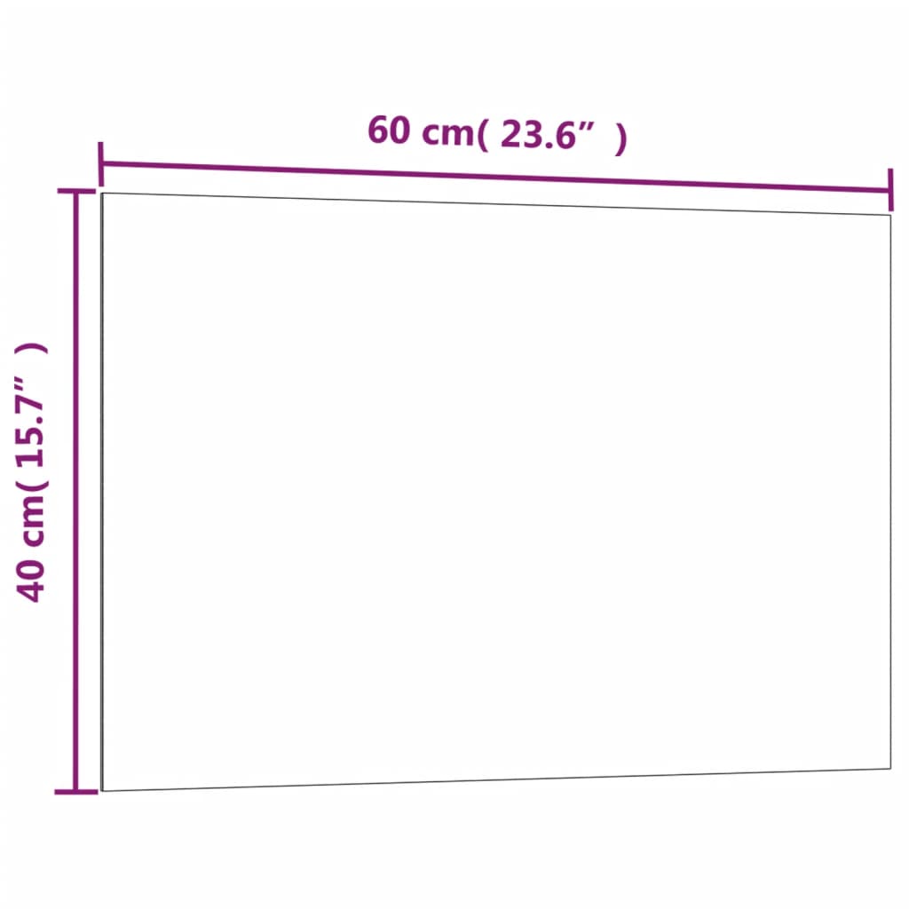 væghængt magnettavle 60x40 cm hærdet glas hvid