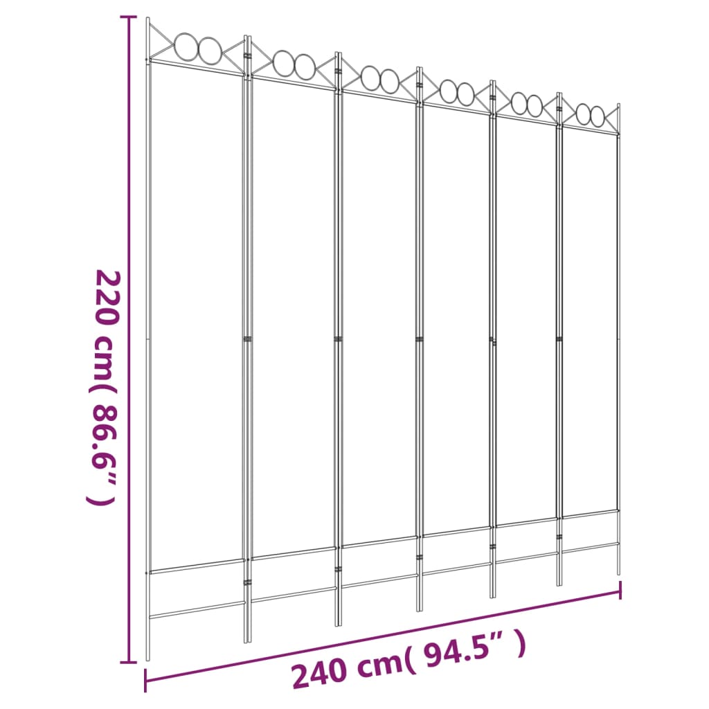 5-panels rumdeler 240x220 cm stof antracitgrå