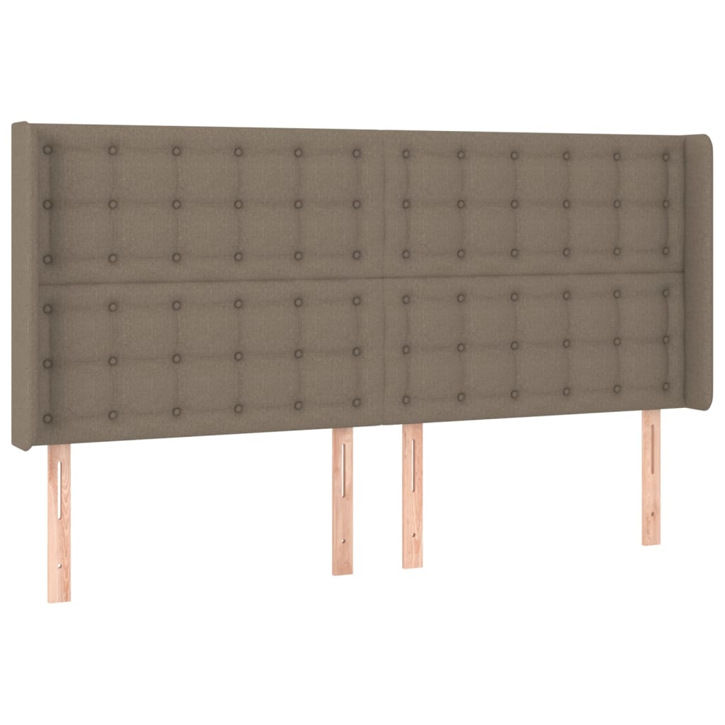 kontinentalseng med LED-lys 200x200 cm stof gråbrun