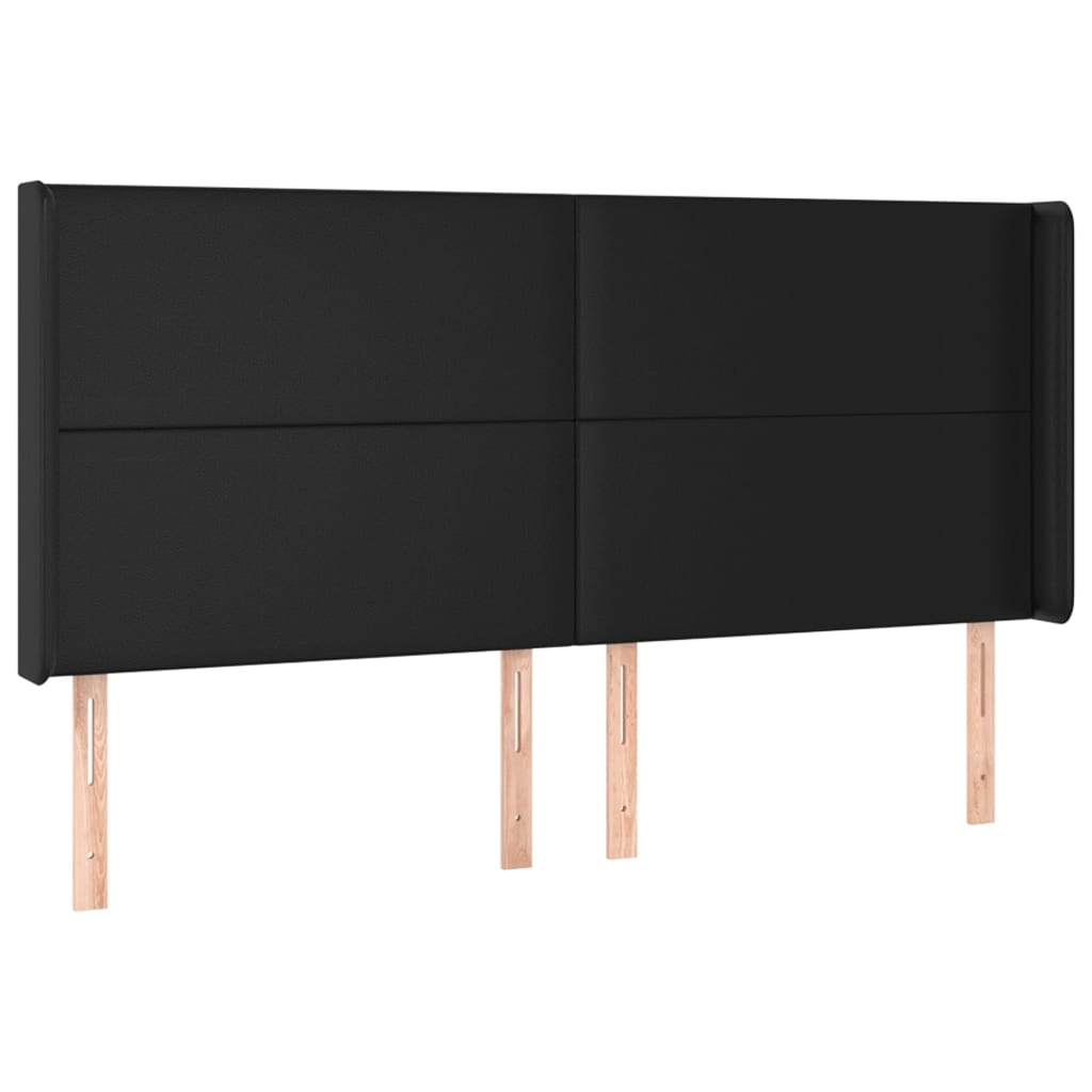 kontinentalseng med LED-lys 200x200 cm kunstlæder sort