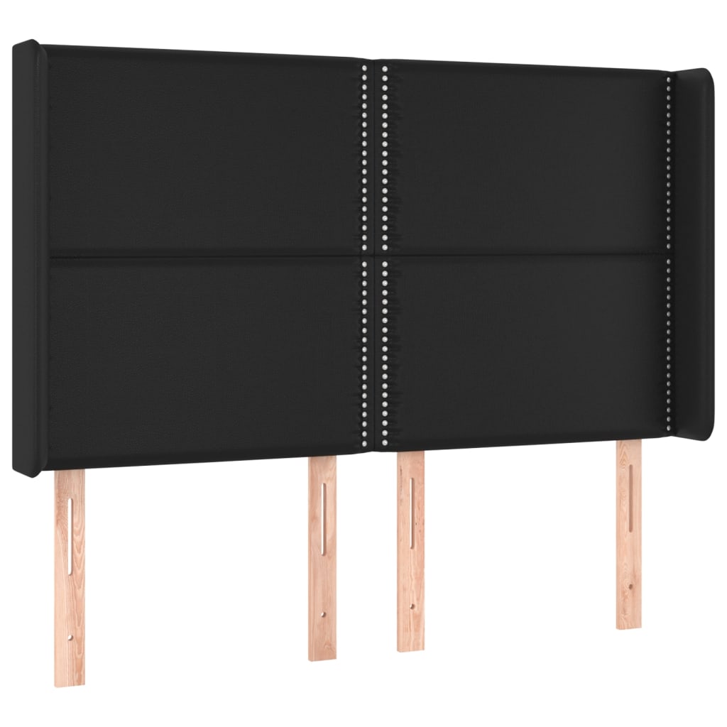 kontinentalseng med LED-lys 140x190 cm kunstlæder sort