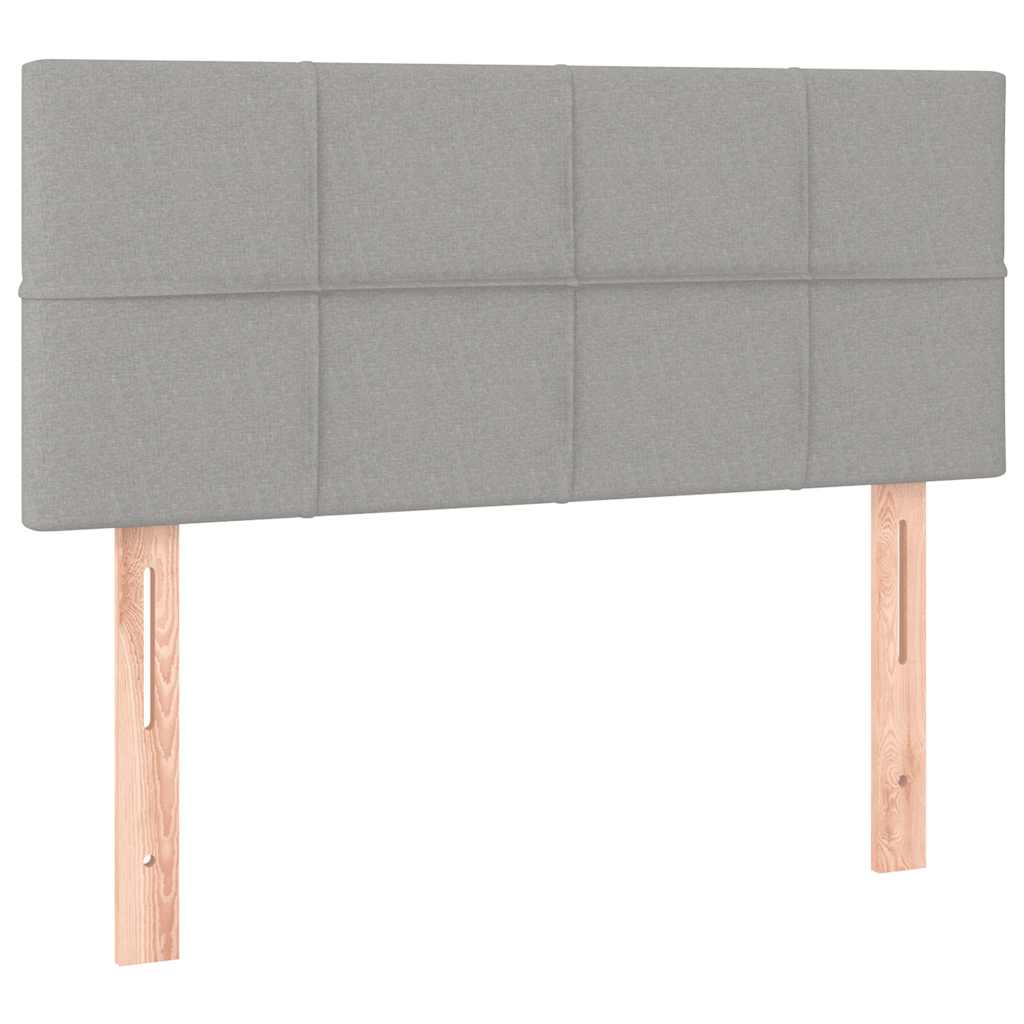 kontinentalseng med madras 90x190 cm stof lysegrå