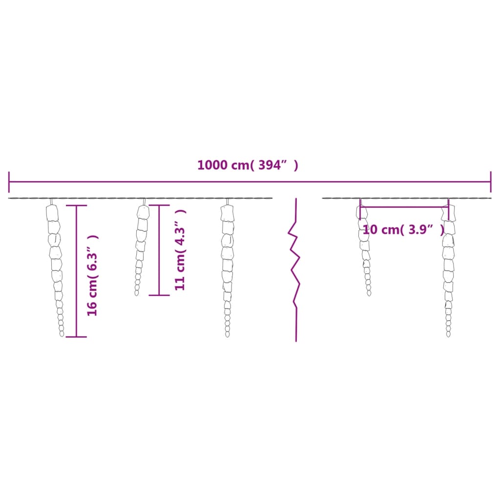 jule-istaplys 100 LED'er varm hvid 10 m akryl PVC