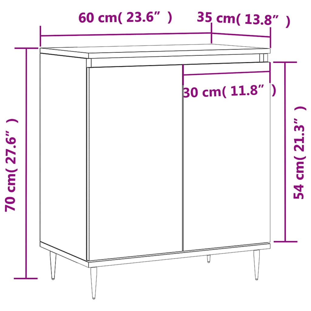 skænk 60x35x70 cm konstrueret træ betongrå