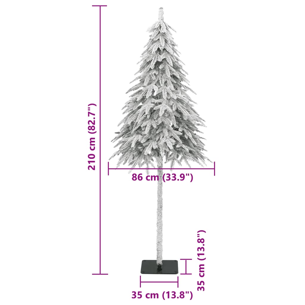 kunstigt juletræ med sne 210 cm