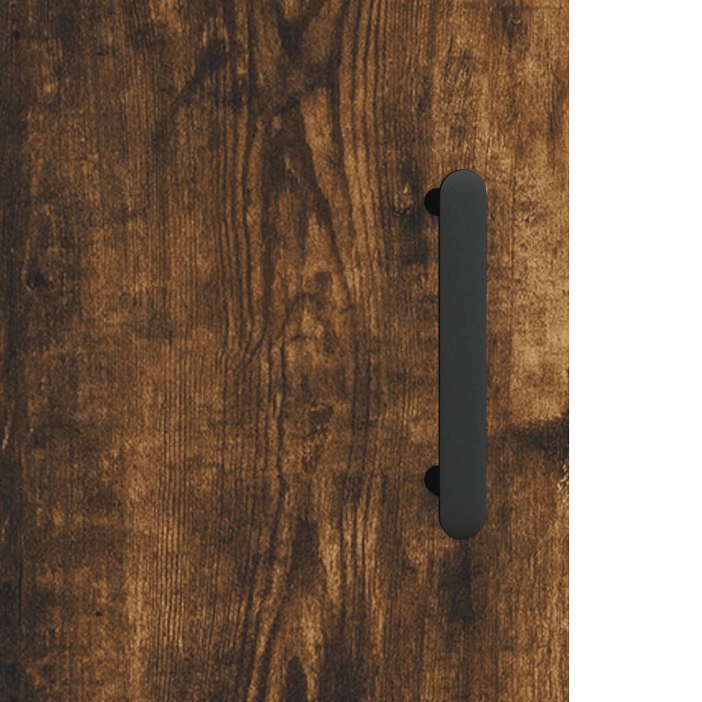 højskab 69,5x34x180 cm konstrueret træ røget egetræsfarve