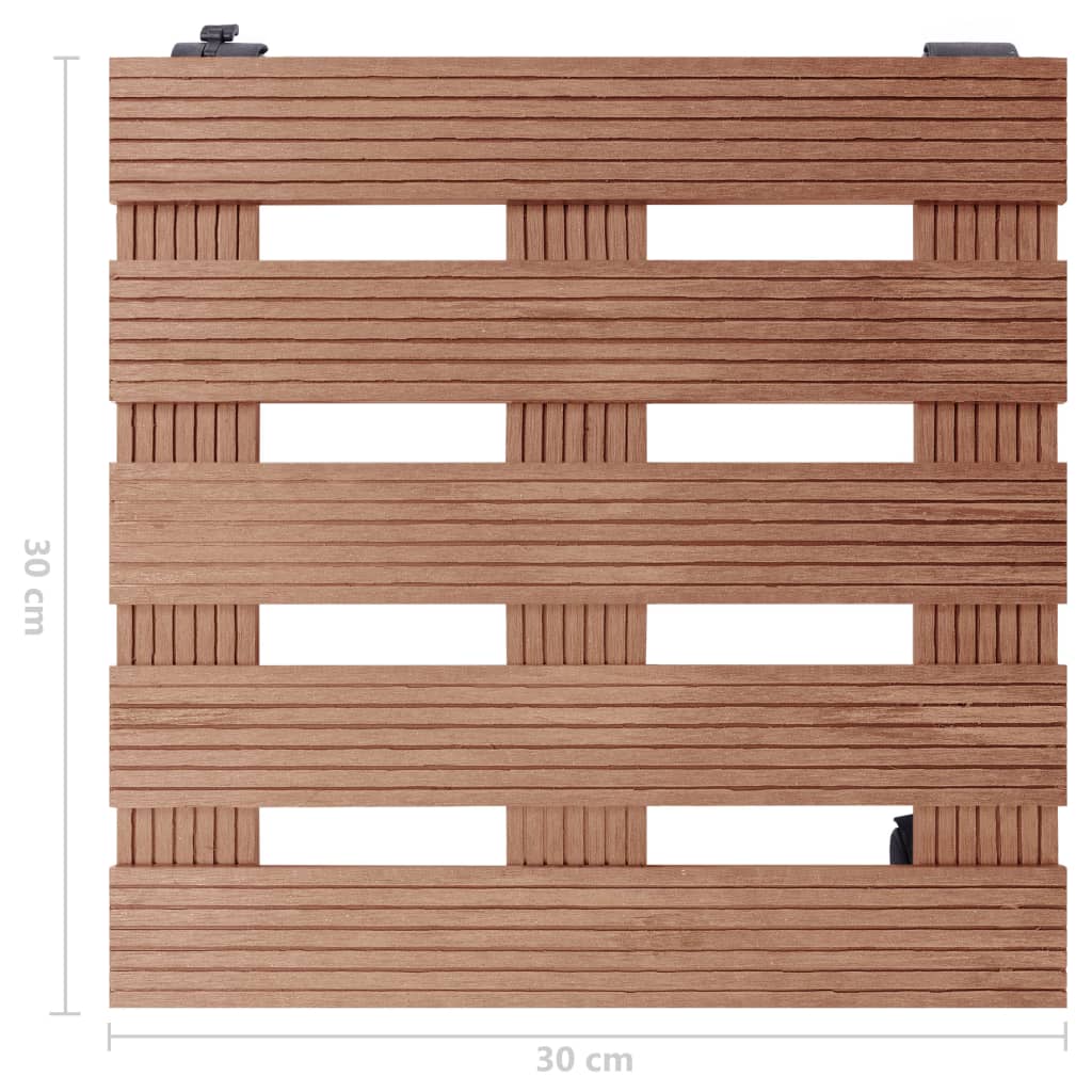 plantevogne 4 stk. 30x30x7,5 cm WPC brun