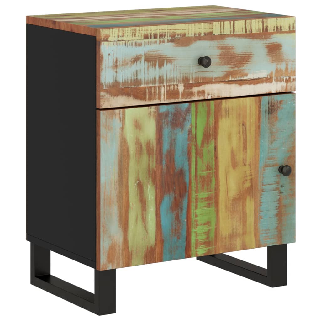 sengebord 50x33x60 cm massivt genbrugstræ og konstrueret træ