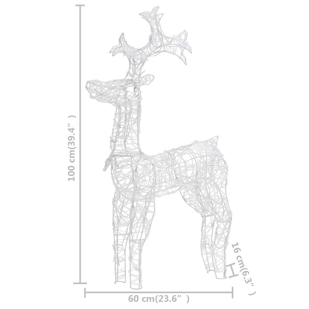 julerensdyr 2 stk. 60x16x100 cm akryl