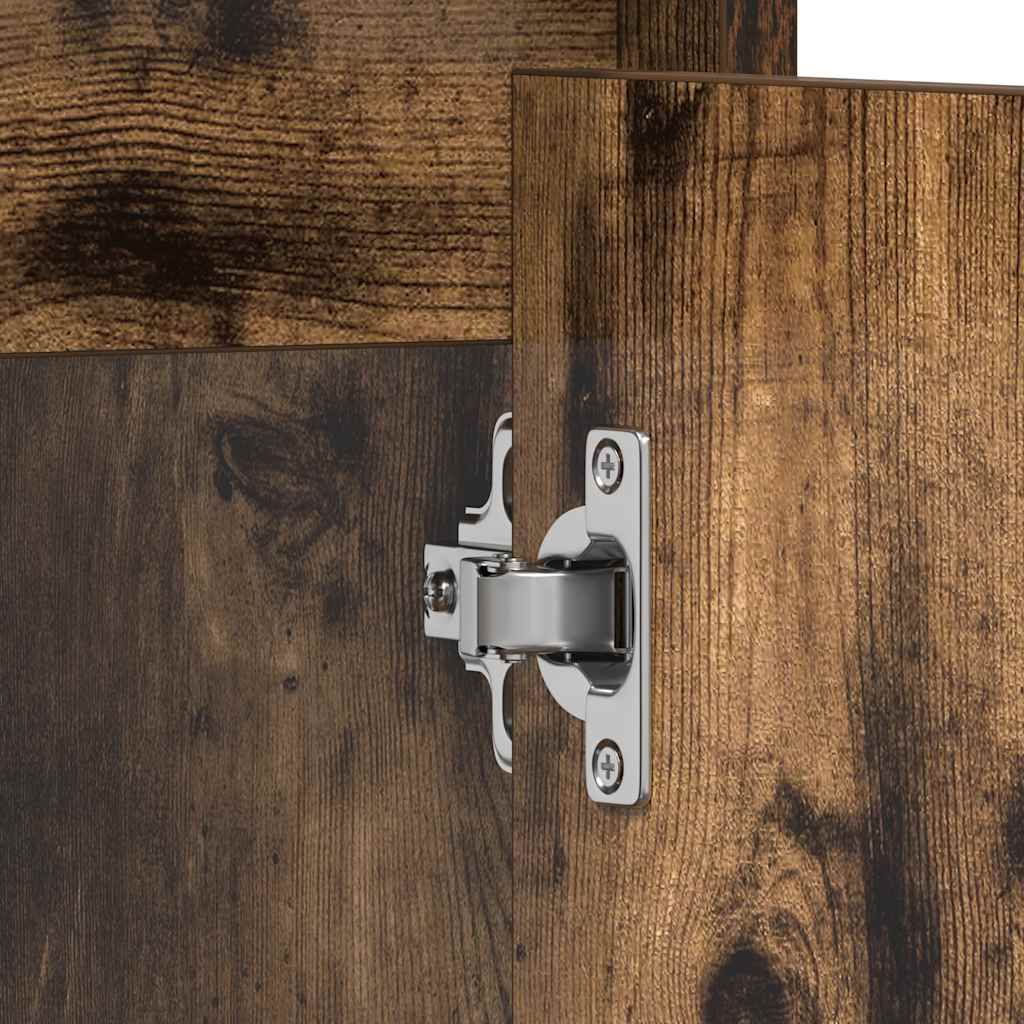 badeværelsesskab 60x33x61 cm konstrueret træ røget egetræsfarve
