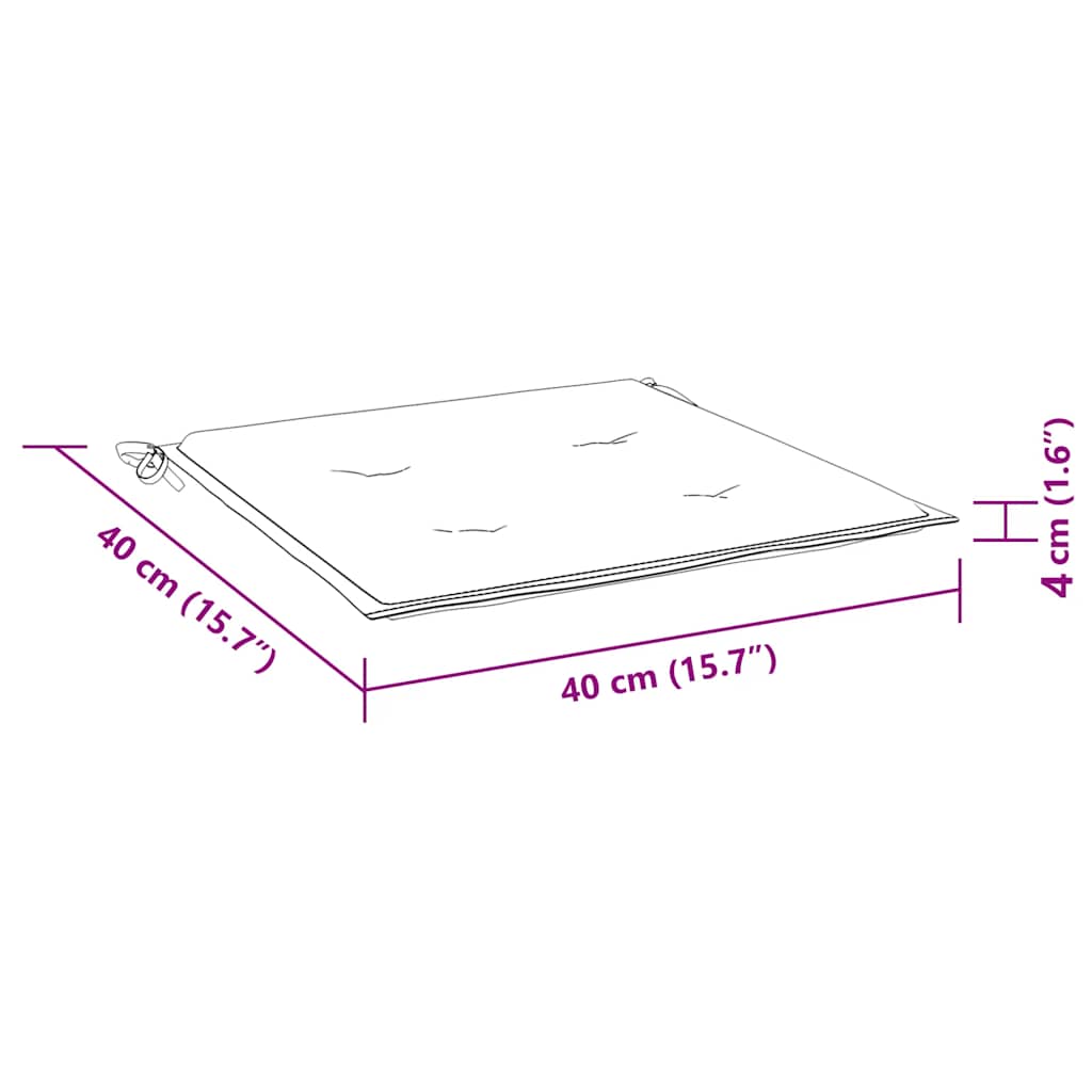 hynder til havestol 4 stk. 40x40x4 cm stof flerfarvet