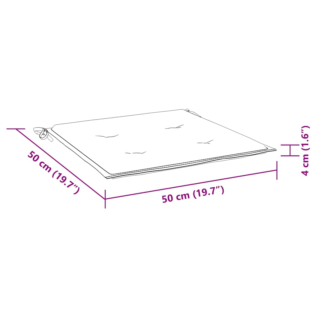 hynder til havestol 4 stk. 50x50x4 cm stof flerfarvet