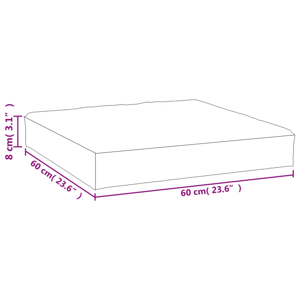 pallehynde 60x60x8 cm oxfordstof stribet blå og hvid