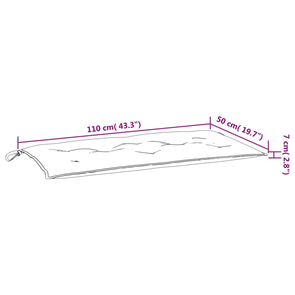 hynde til havebænk 110x50x7 cm oxfordstof lyseblå