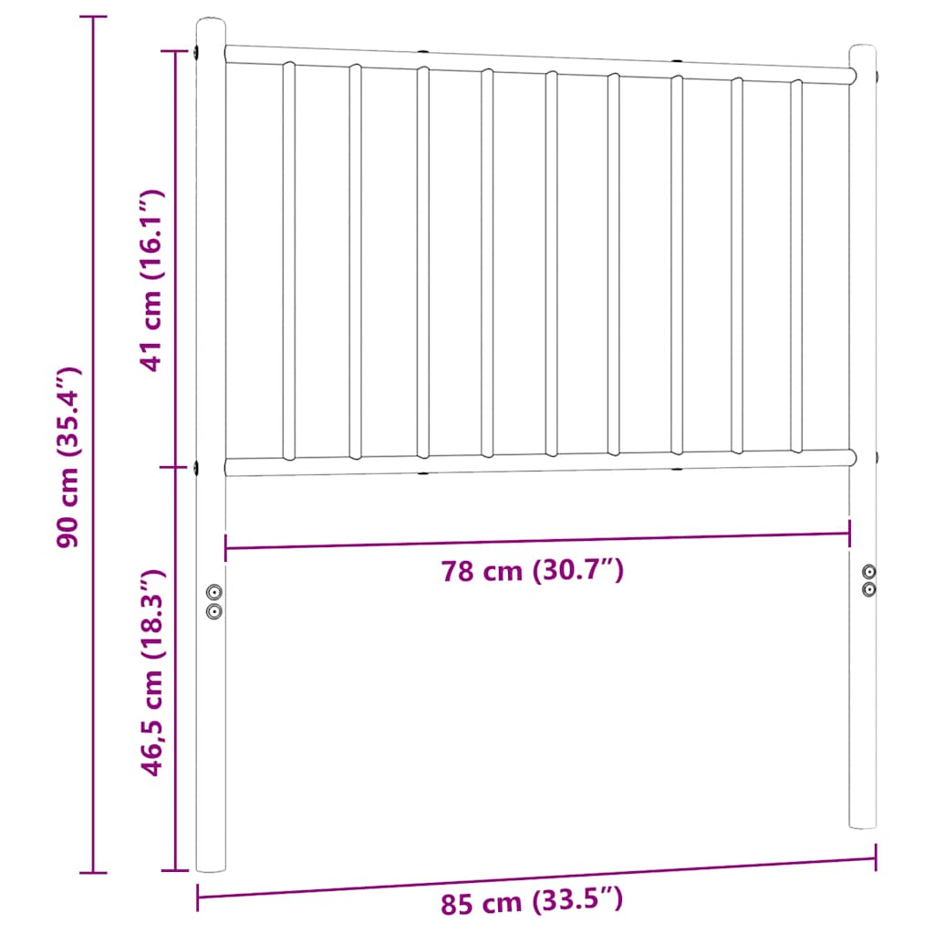 udskiftningsgavl 80 cm metal hvid
