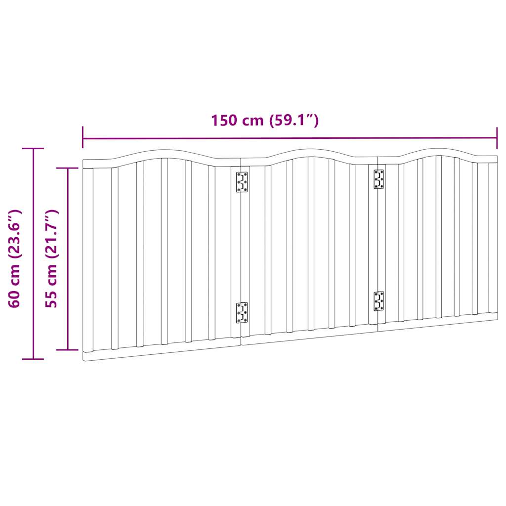 hundelåge 3 paneler 150 cm poppeltræ