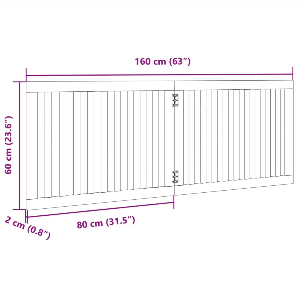hundelåge 2 paneler 160 cm foldbar poppeltræ brun