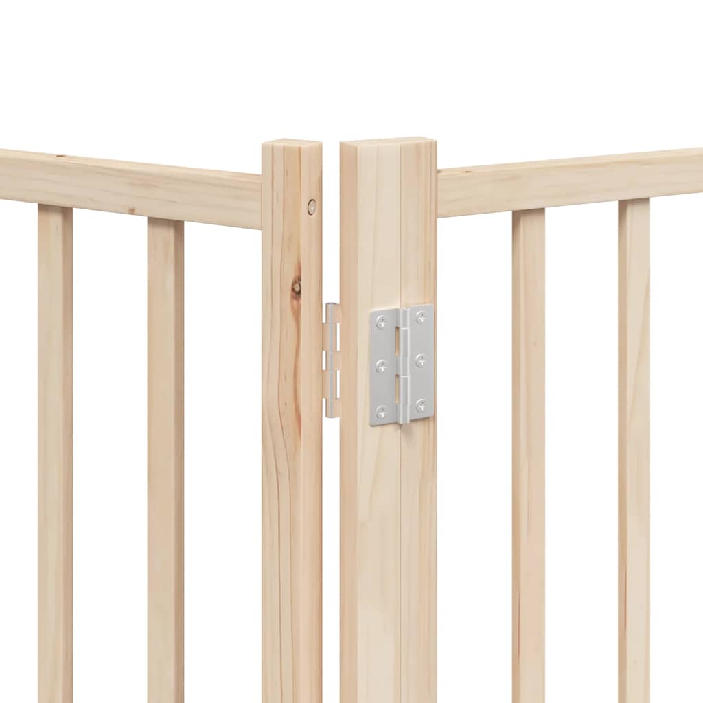 hundelåge med dør 6 paneler 480 cm foldbar poppeltræ