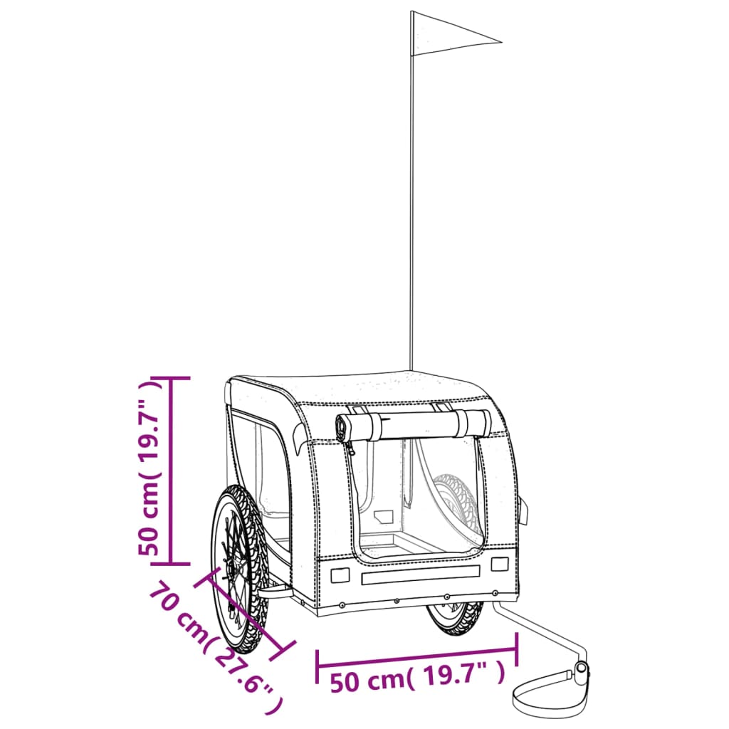 hundetrailer til cykel oxfordstof og jern grøn og sort