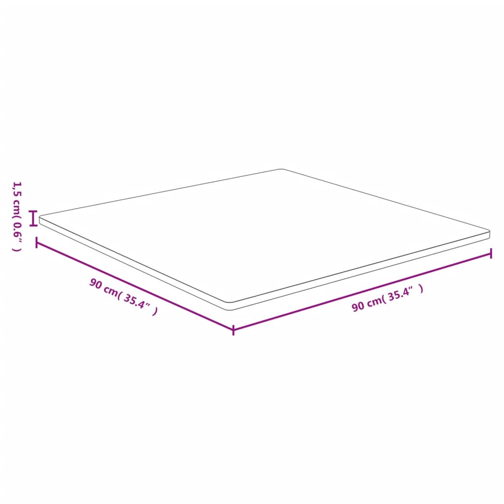 bordplade 90x90x1,5 cm bambus