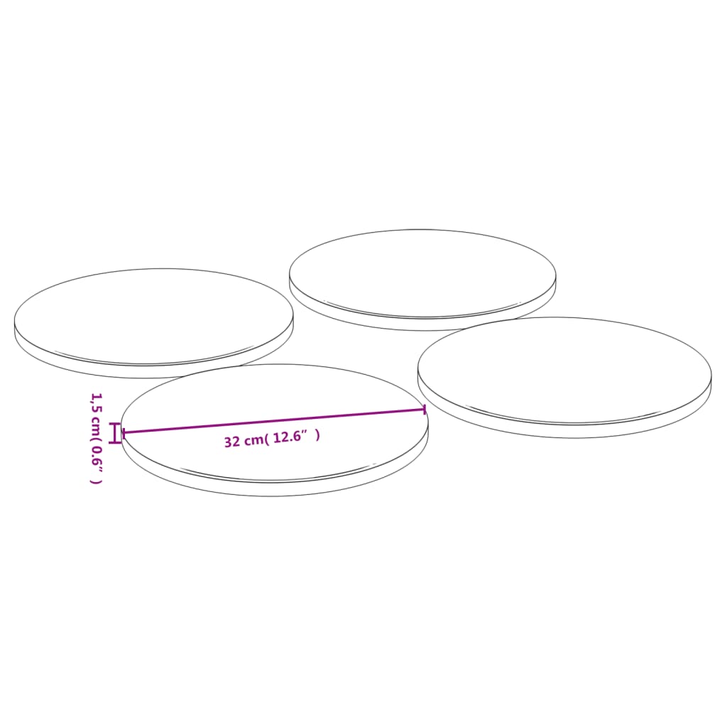 pizzatallerkener 4 stk. Ø32x1,5 cm bambus