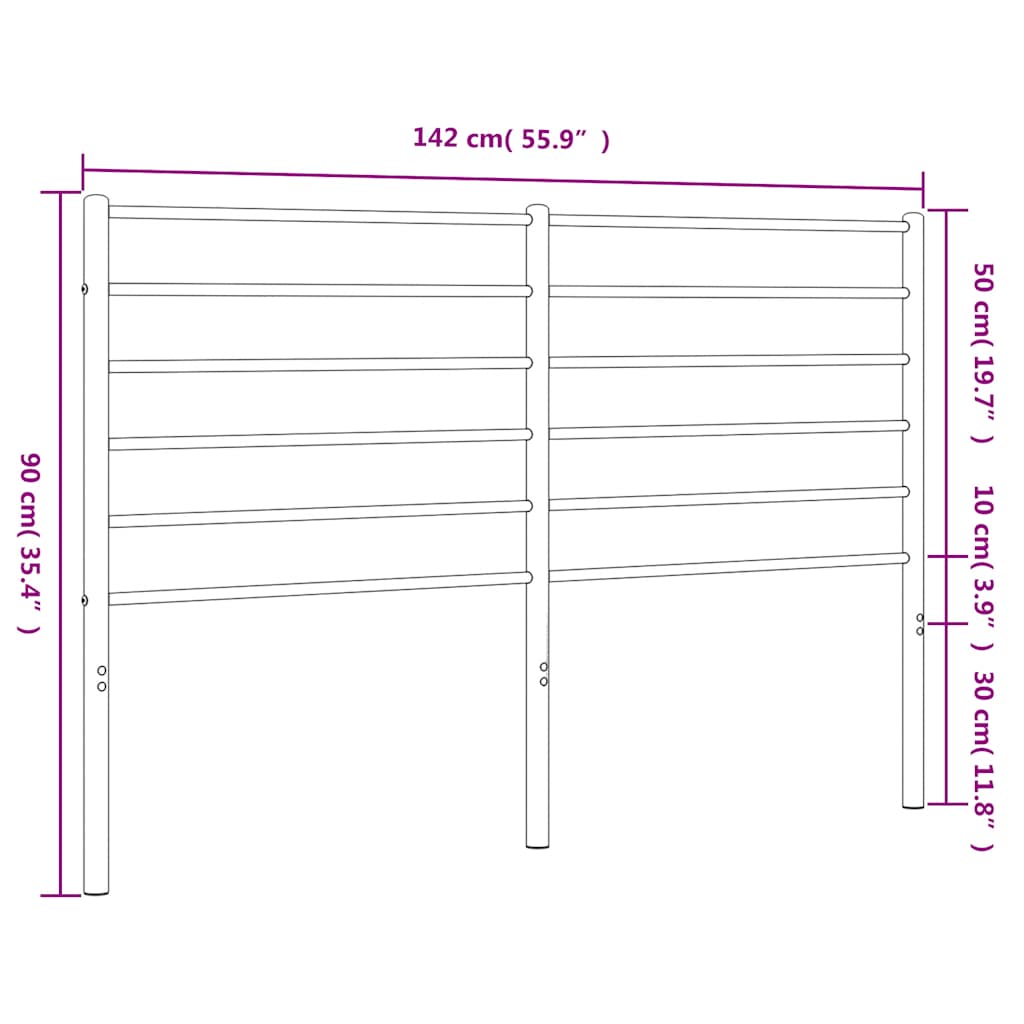 udskiftningsgavl 135 cm metal sort