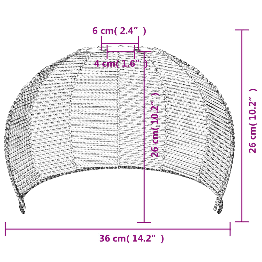 lampeskærm til loftlampe Ø36x26 cm jern og papir