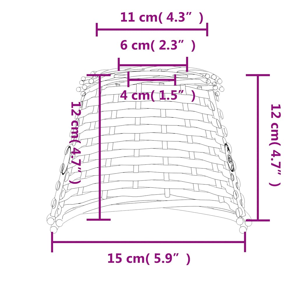 lampeskærm til loftlampe Ø15x12 cm flet hvid